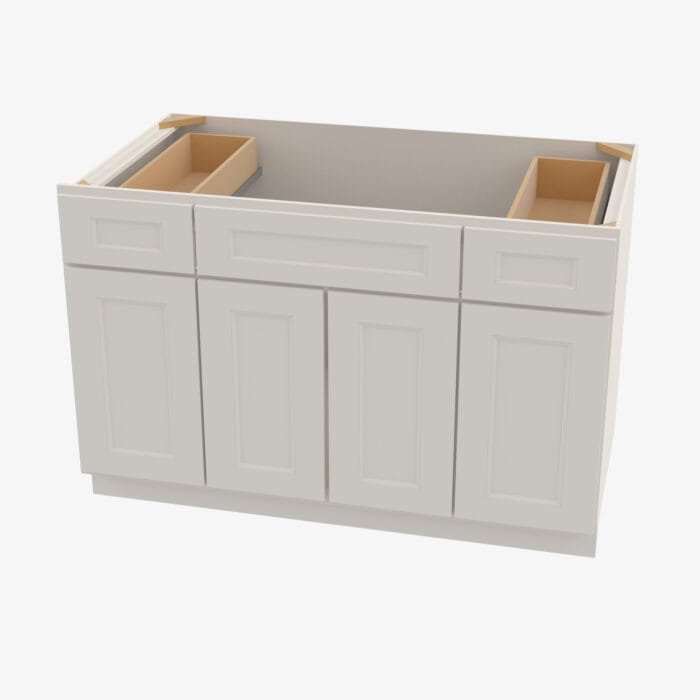 TQ-S4821B12D-34-1/2 Double Door 48 Inch Sink Base Combo Vanity with Drawers | Townplace Crema