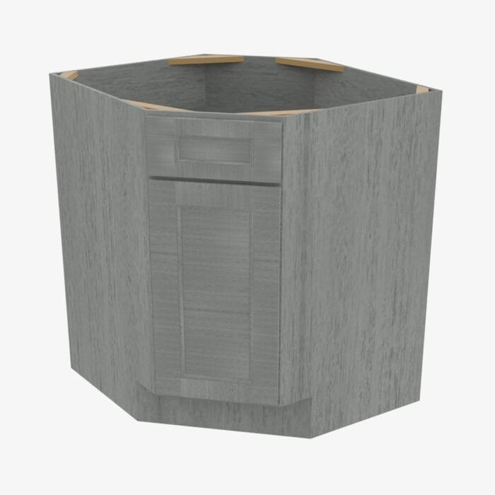 TG-BDCF36K-FL Single Door 36 Inch Base Diagonal Corner Floor Cabinet | Midtown Grey