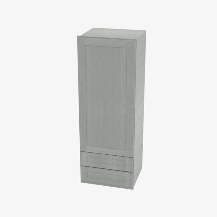 AN-W2D1854 Single Door 18 Inch Wall Cabinet With 2 Built-In Drawers | Nova Light Grey Shaker