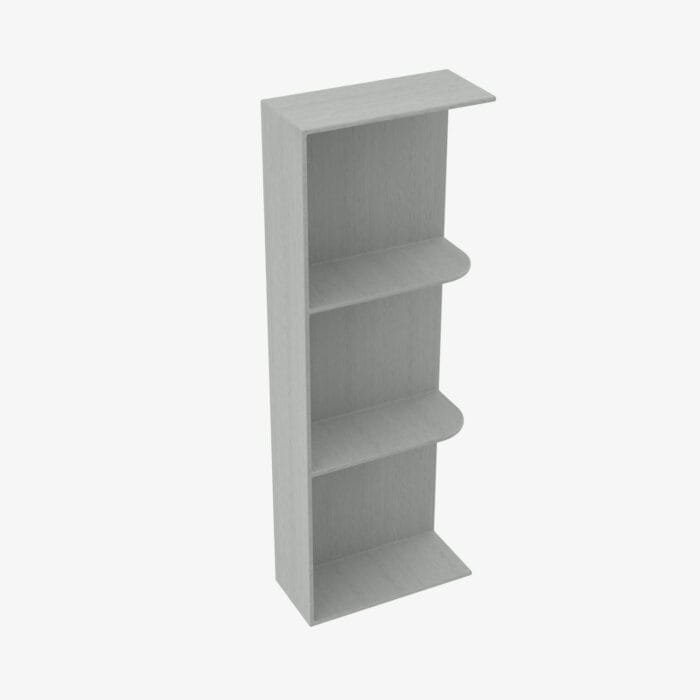 AN-WES542 Wall End Shelf with Open Shelves | TSG Forevermark Nova Light Grey Shaker
