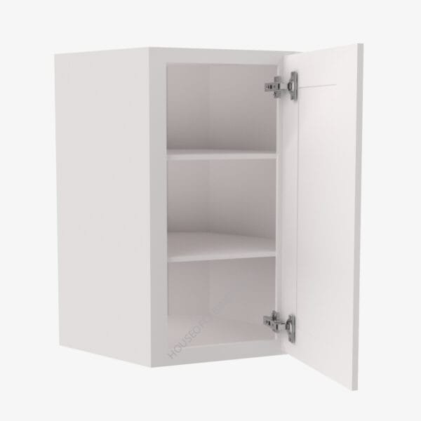 AW-WDC2412 Single Door 24 Inch Wall Diagonal Corner Cabinet | Ice White Shaker