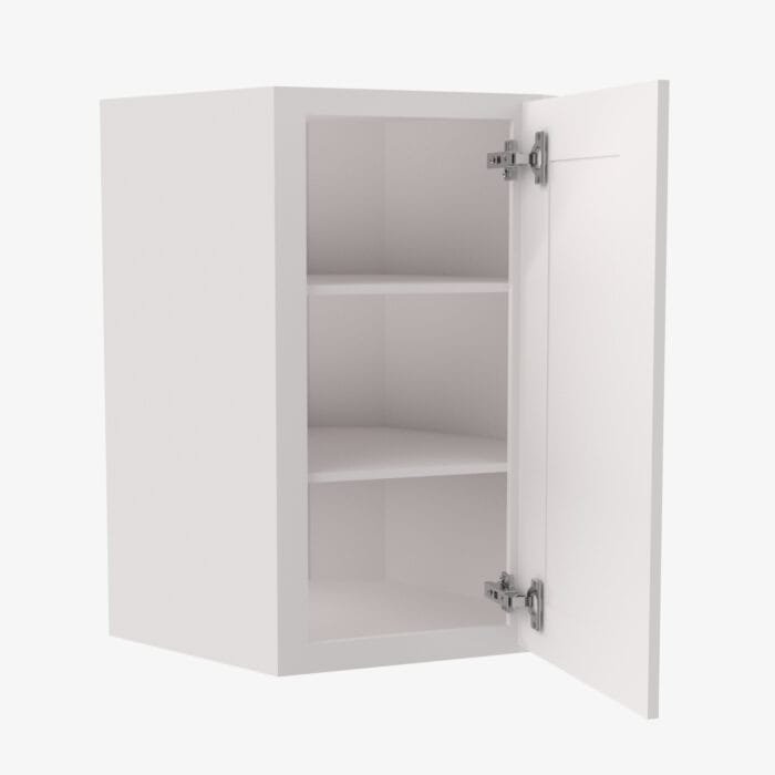 AW-WDC2436 Single Door 24 Inch Wall Diagonal Corner Cabinet | Ice White Shaker