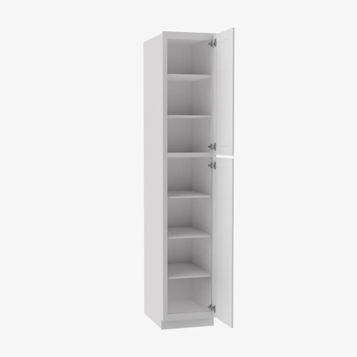 TW-WP1890 Double Door 18 Inch Tall Wall Pantry Cabinet | Uptown White