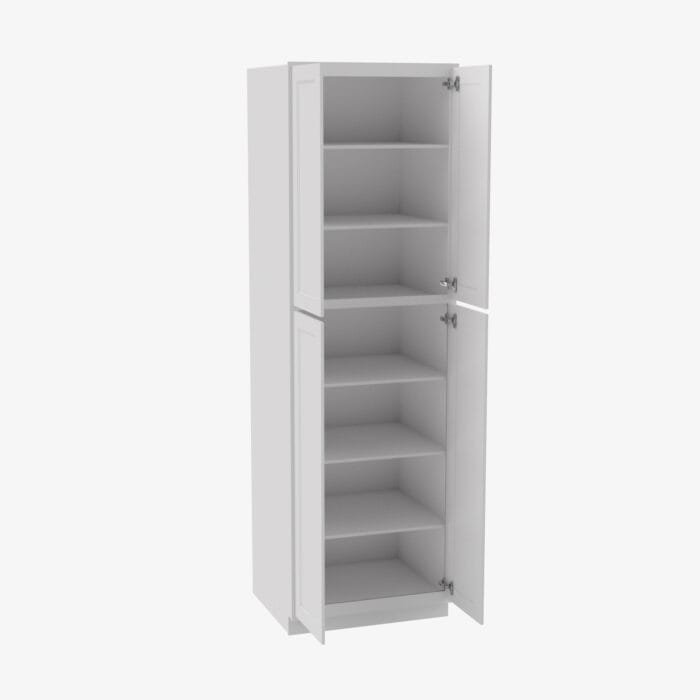 TW-WP3096B Four Door 30 Inch Tall Wall Pantry Cabinet with Butt Doors | Uptown White