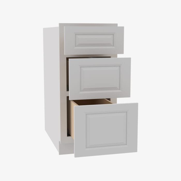 GW-DB15 3 15 Inch 3 Drawer Pack Base Cabinet | Gramercy White