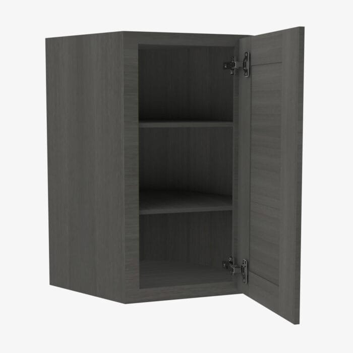 AG-WDC2430 Single Door 24 Inch Wall Diagonal Corner Cabinet | Greystone Shaker