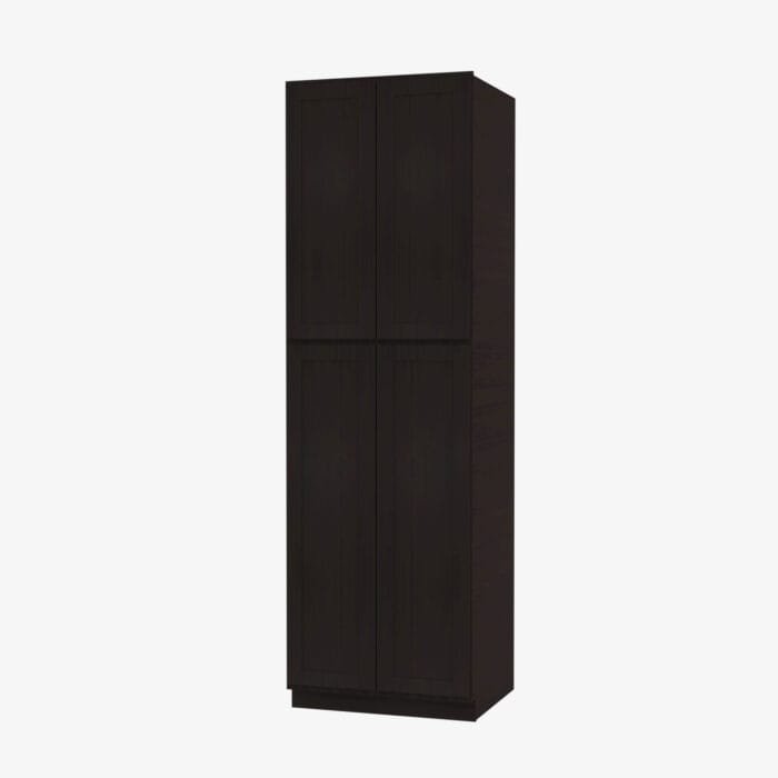 AG-WP2490B Four Door 24 Inch Tall Wall Pantry Cabinet with Butt Doors | Greystone Shaker
