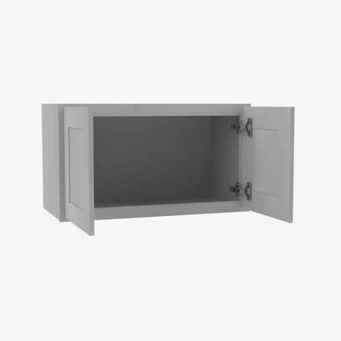 AN-W302424B Double Door 30 Inch Wall Refrigerator Cabinet | Nova Light Grey Shaker