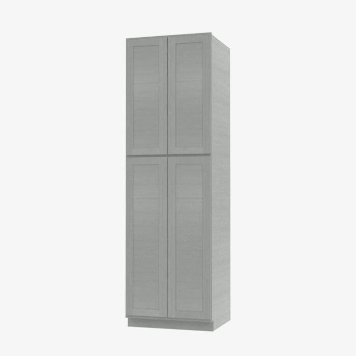 AN-WP2484B Four Door 24 Inch Tall Wall Pantry Cabinet with Butt Doors | Nova Light Grey Shaker