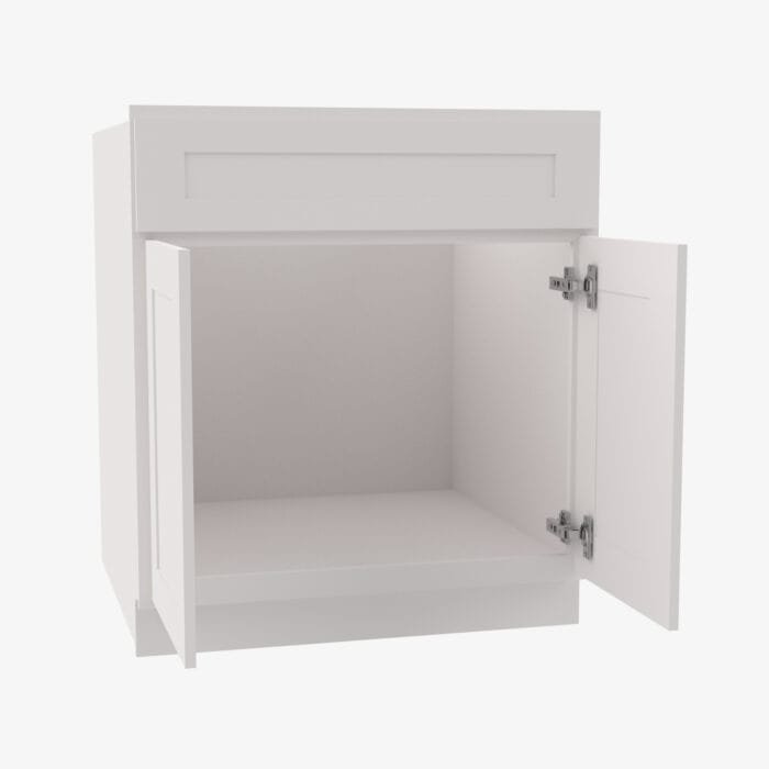 AW-SB33B Double Door 33 Inch Sink Base Cabinet | Ice White Shaker