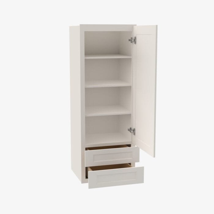 TQ-W2D1854 Single Door 18 Inch Wall Cabinet With 2 Built-In Drawers | Townplace Crema
