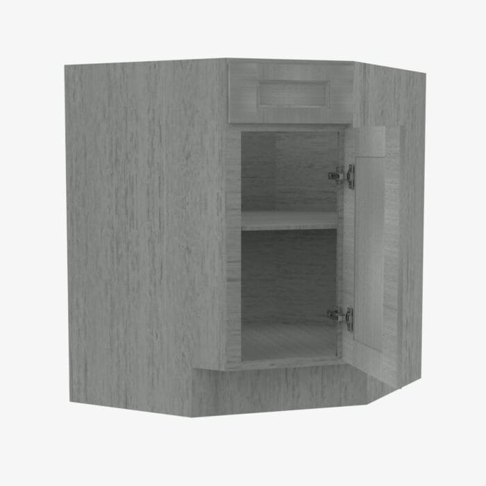 TG-BDCF36 Single Door 36 Inch Base Diagonal Corner Sink Cabinet | Midtown Grey