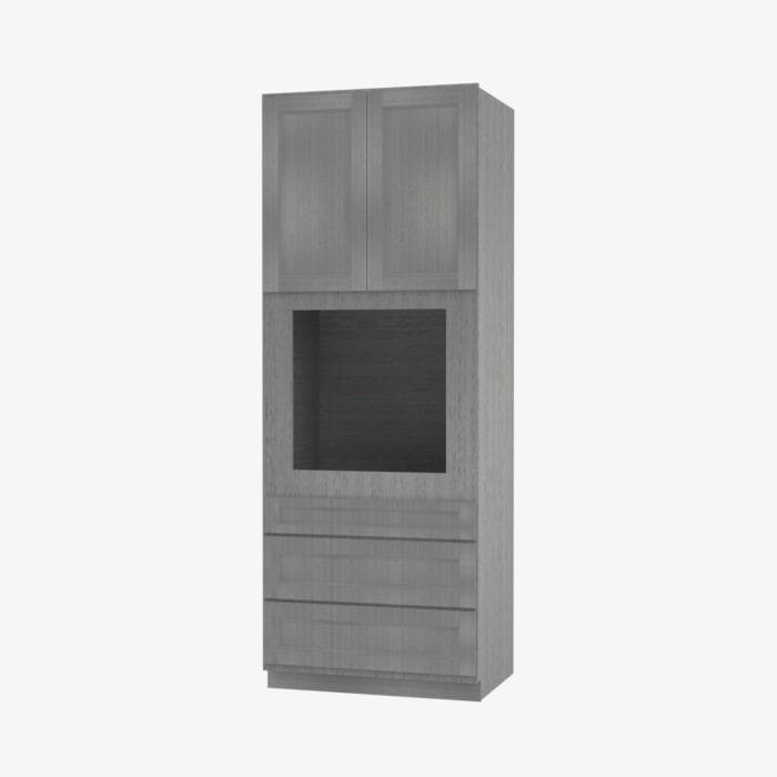 TG-OM3384B Double Door 33 Inch Tall Double Oven / Oven Microwave Cabinet | Midtown Grey