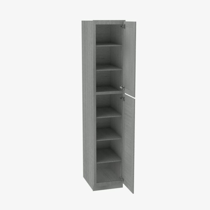 TG-WP1584 Double Door 15 Inch Tall Wall Pantry Cabinet | Midtown Grey