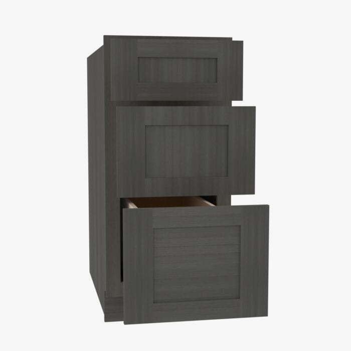 AG-DB12 3 12 Inch 3 Drawer Pack Base Cabinet | Greystone Shaker