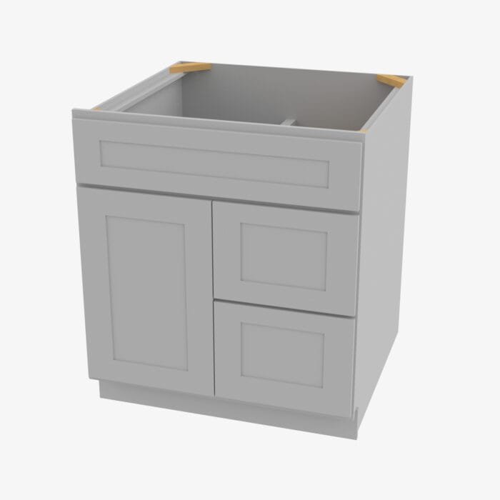AB-S3021DR-34-1/2 Single Door 30 Inch Combo Vanity with Right Drawer | Lait Grey Shaker