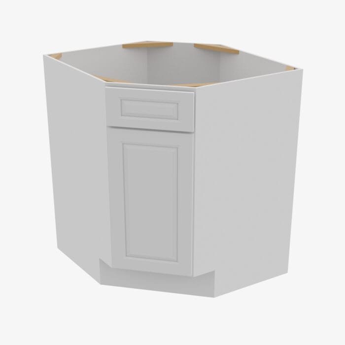 GW-BDCF36K-FL Single Door 36 Inch Base Diagonal Corner Floor Cabinet | Gramercy White