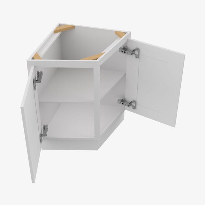 GW-AB24 24 Inch (Base) Angle Base Cabinet | Gramercy White