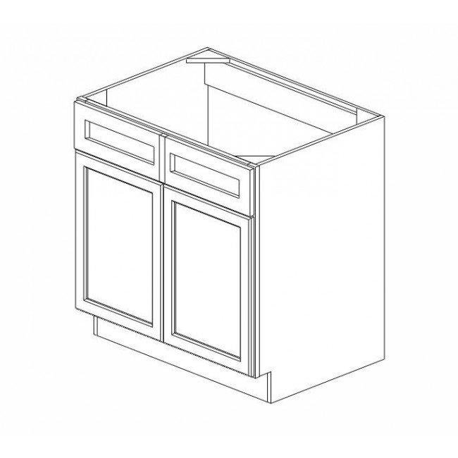AB-B33B Double Door 33 Inch Base Cabinet | Lait Gray Shaker