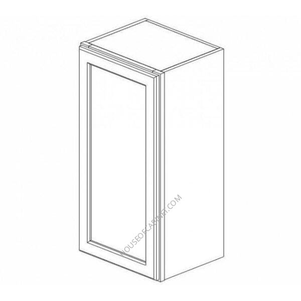 TW-W1512 Single Door 15 Inch Wall Cabinet | Uptown White
