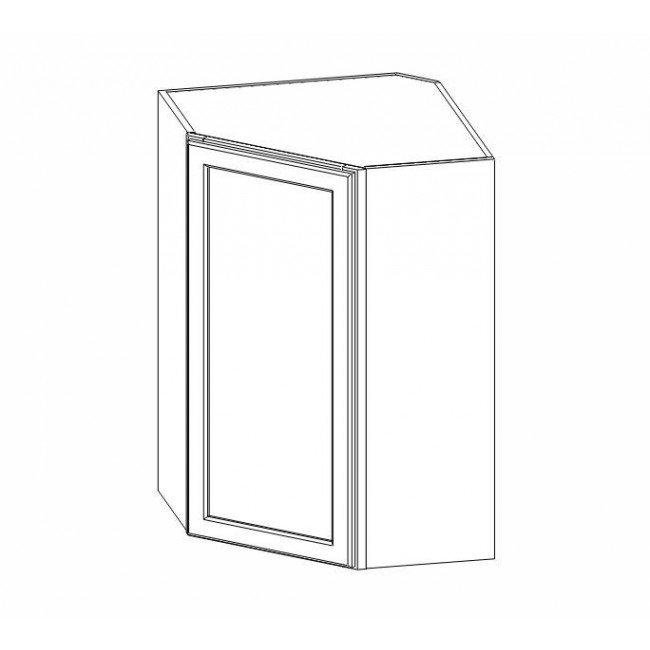 TW-WDC2436 Single Door 24 Inch Wall Diagonal Corner Cabinet | Uptown White