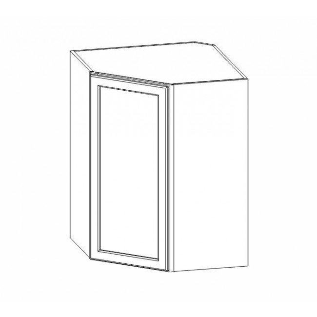 TG-WDC273615 Single Door 27 Inch Wall Diagonal Corner Cabinet | Midtown Grey
