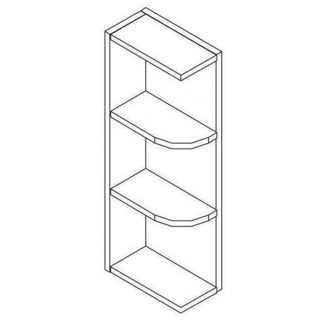 AW-WES530 Wall End Shelf with Open Shelves | TSG Forevermark Ice White Shaker