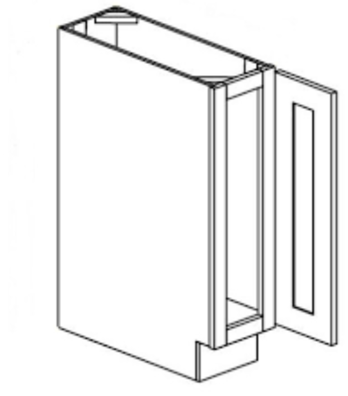AW-B09 Single Door 9 Inch Base Cabinet | Ice White Shaker