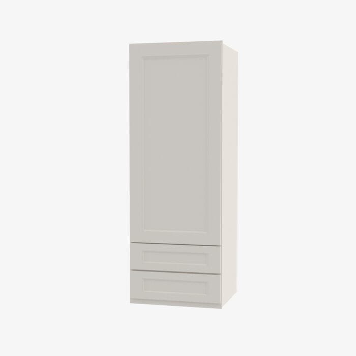 TQ-W2D1860 Single Door 18 Inch Wall Cabinet With 2 Built-In Drawers | Townplace Crema