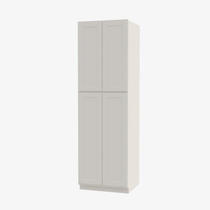 TQ-WP2496B Four Door 24 Inch Tall Wall Pantry Cabinet with Butt Doors | Townplace Crema