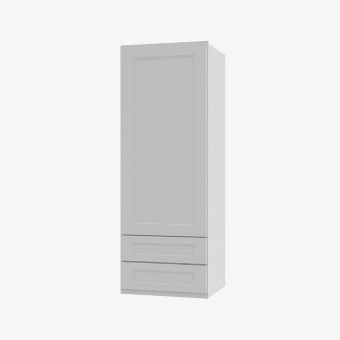 TW-W2D1854 Single Door 18 Inch Wall Cabinet With 2 Built-In Drawers | Uptown White