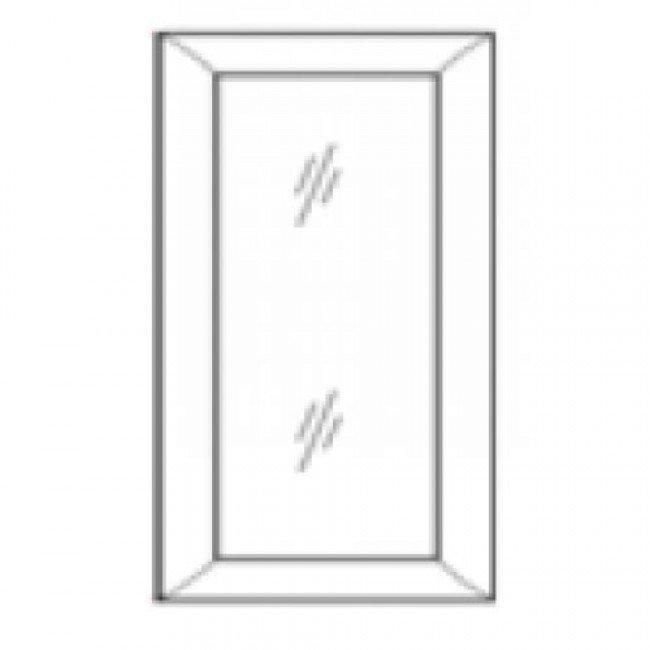 VW-W3042BGD Wall Glass Door with No Mullion and with Clear Glass | TSG Forevermark Rio Vista White Shaker