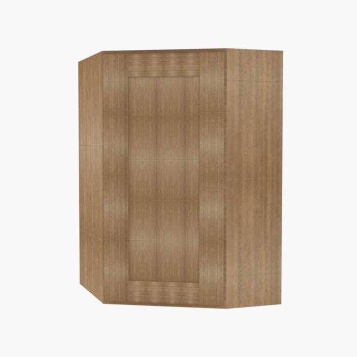 AR-WDC2430 Single Door 24 Inch Wall Diagonal Corner Cabinet | Woodland Brown Shaker
