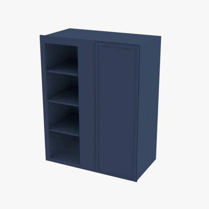 PD-WBLC30/33-3042 Single Door 30 Inch Wall Blind Corner Cabinet | Petit Blue